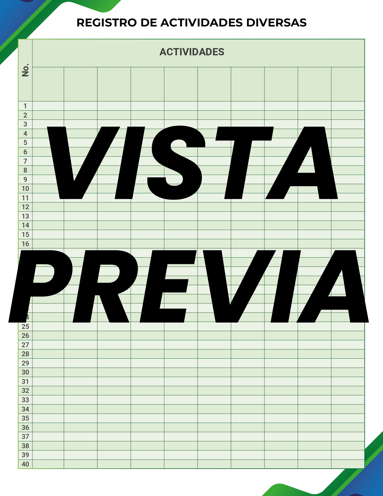 Agenda Formal Verde-azul MAESTRO Preescolar