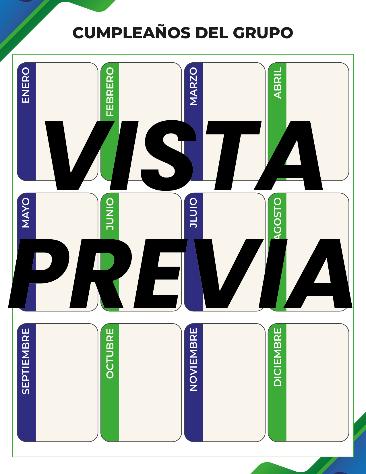 Agenda Formal Verde-azul MAESTRO Preescolar