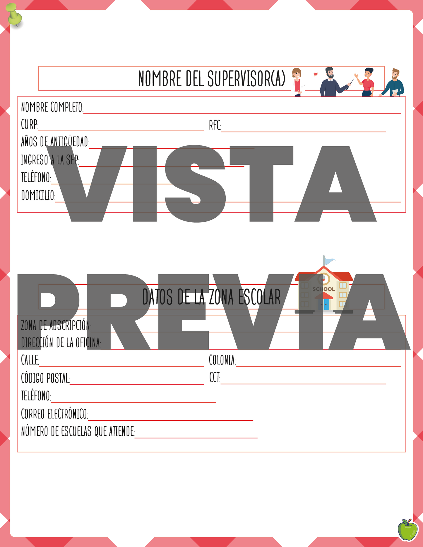 Agenda Manzana SUPERVISOR Primaria Ciclo Escolar 2024 - 2025