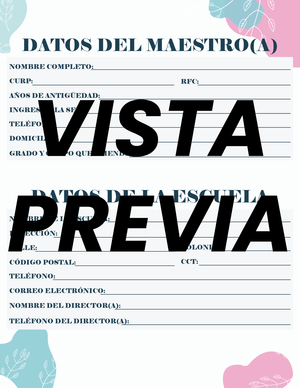 Agenda Flores MAESTRO Secundaria