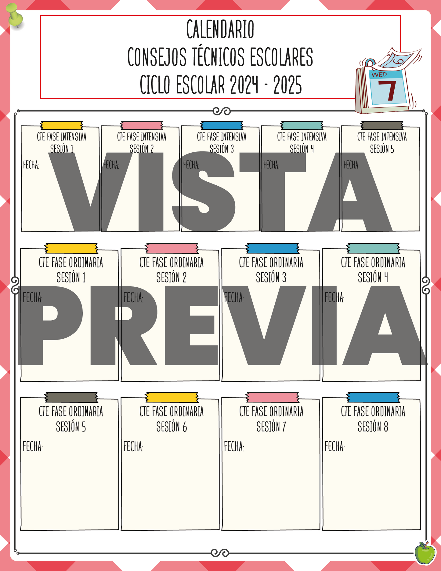 Agenda Manzana SUPERVISOR Primaria Ciclo Escolar 2024 - 2025