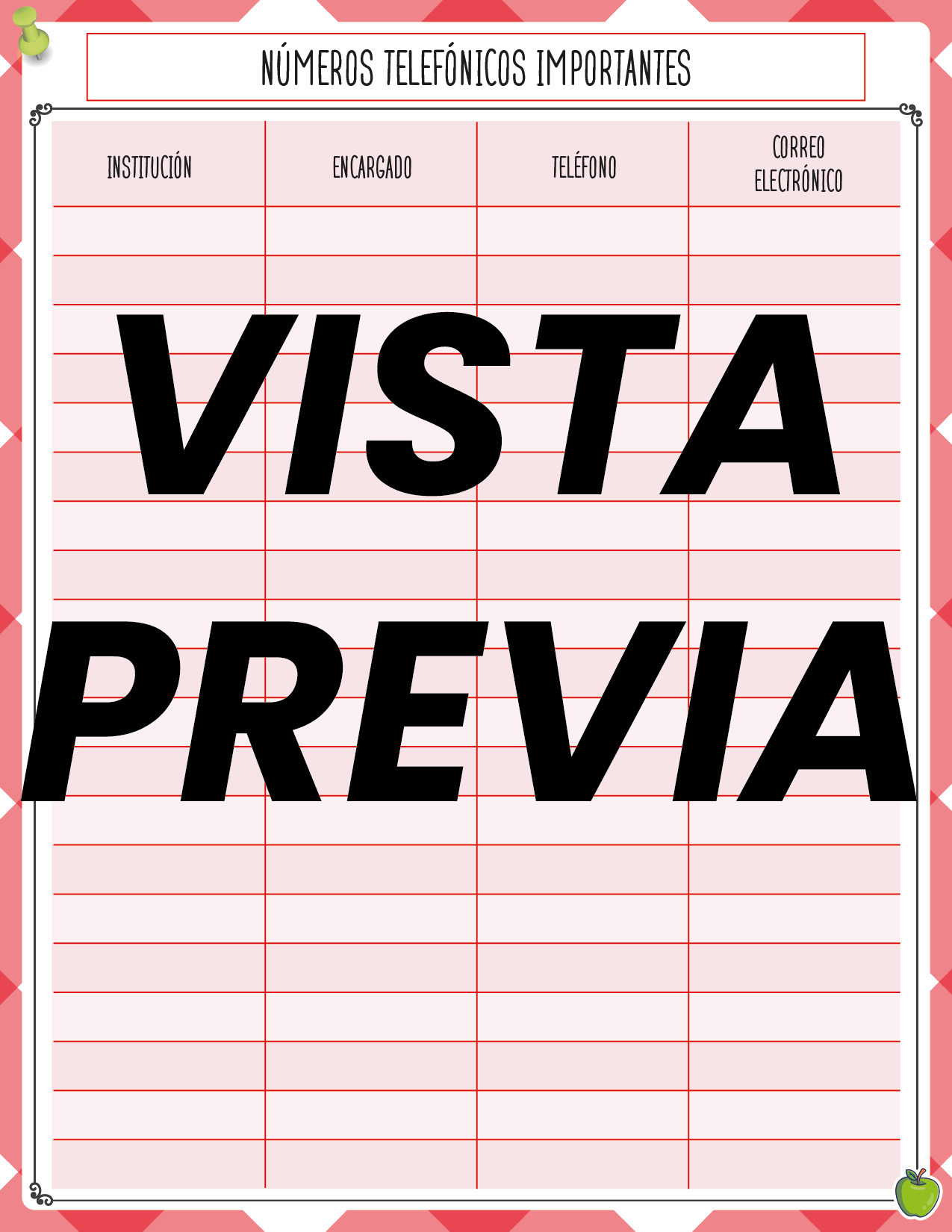 Agenda Manzana MAESTRO Preescolar