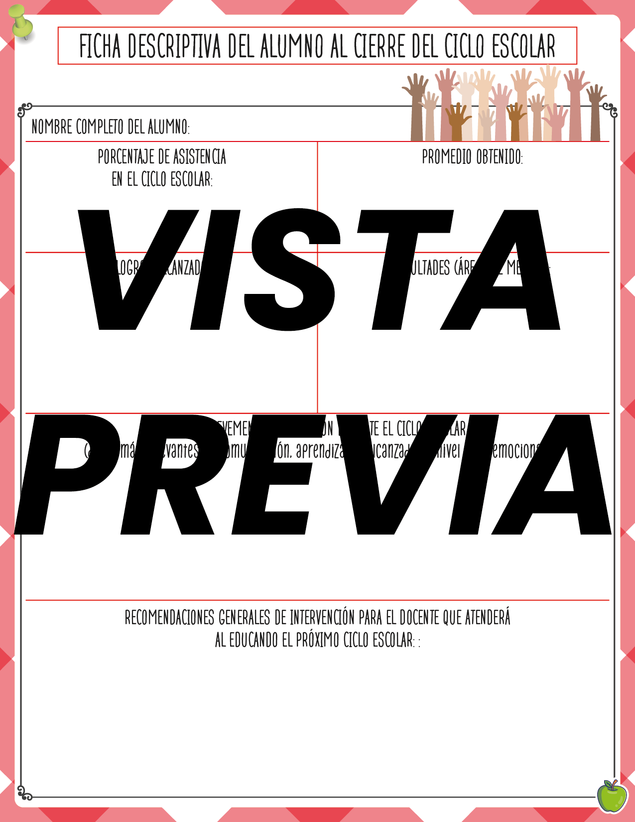 Agenda Manzana MAESTRO Preescolar