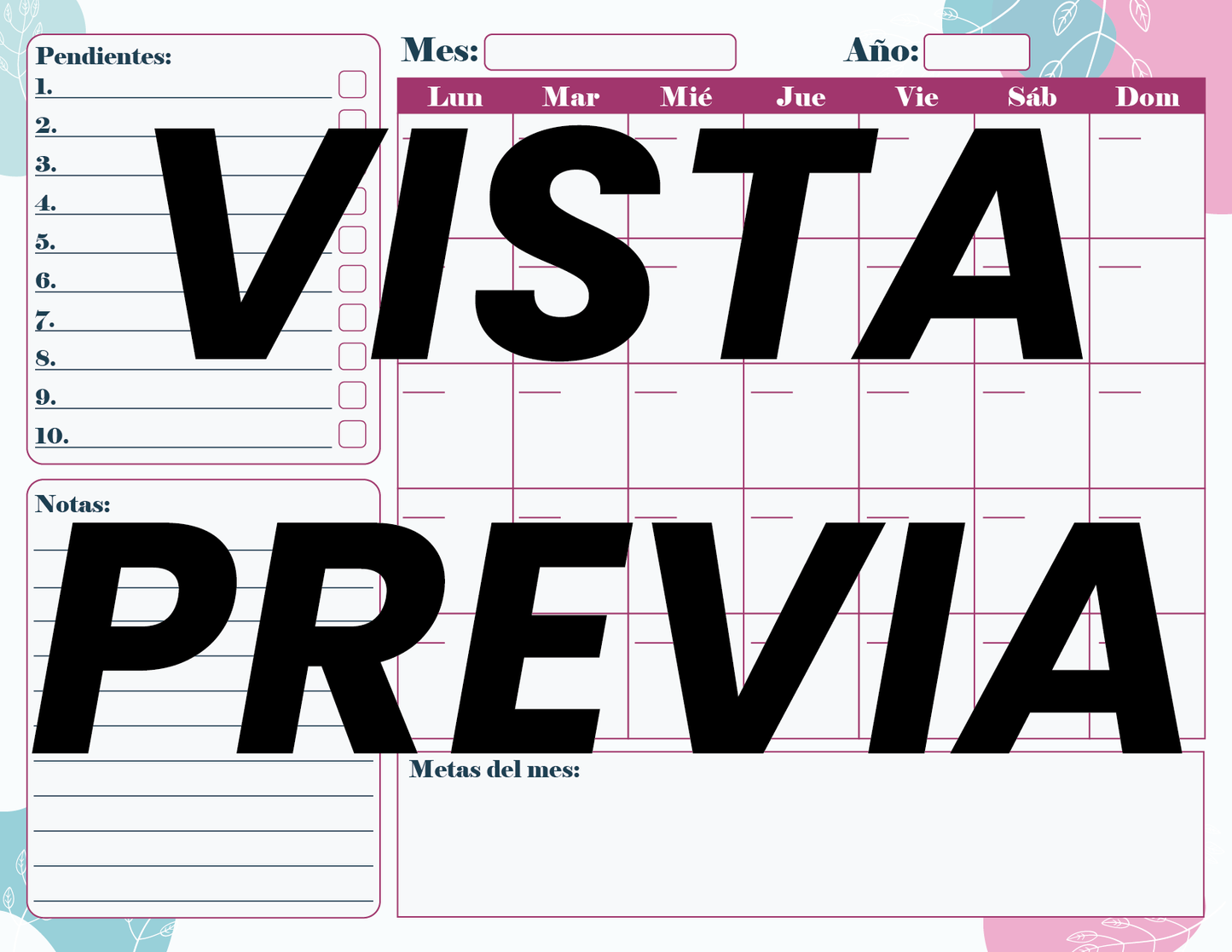 Agenda Flores MAESTRO Secundaria