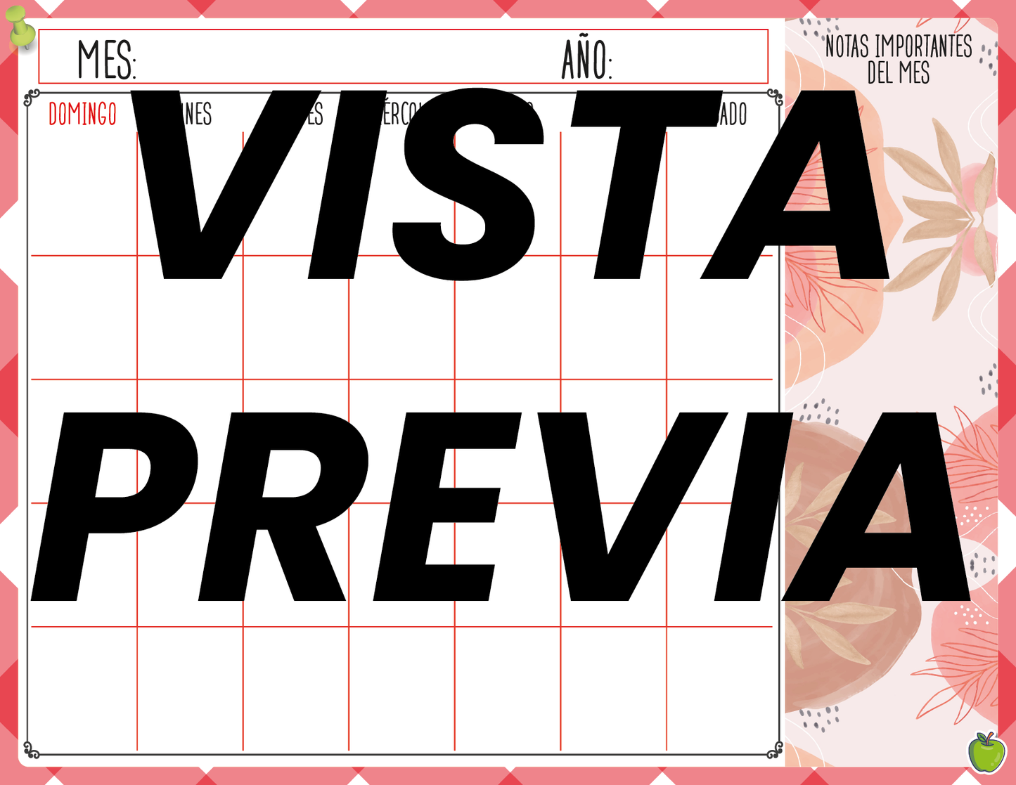 Agenda Manzana MAESTRO Preescolar