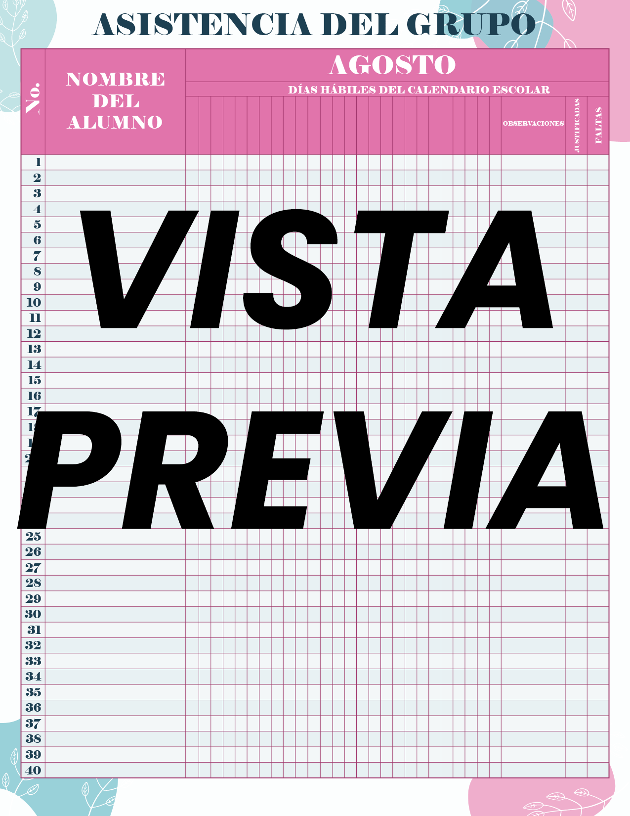 Agenda Flores MAESTRO Secundaria