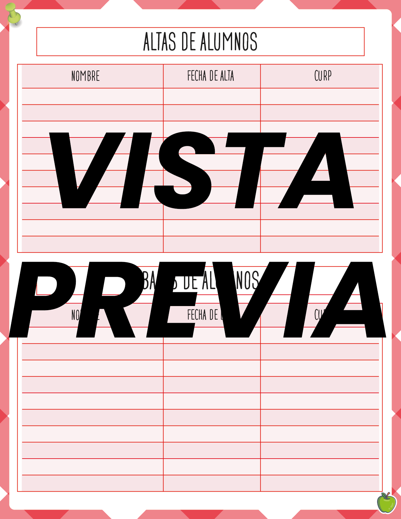 Agenda Manzana MAESTRO Preescolar