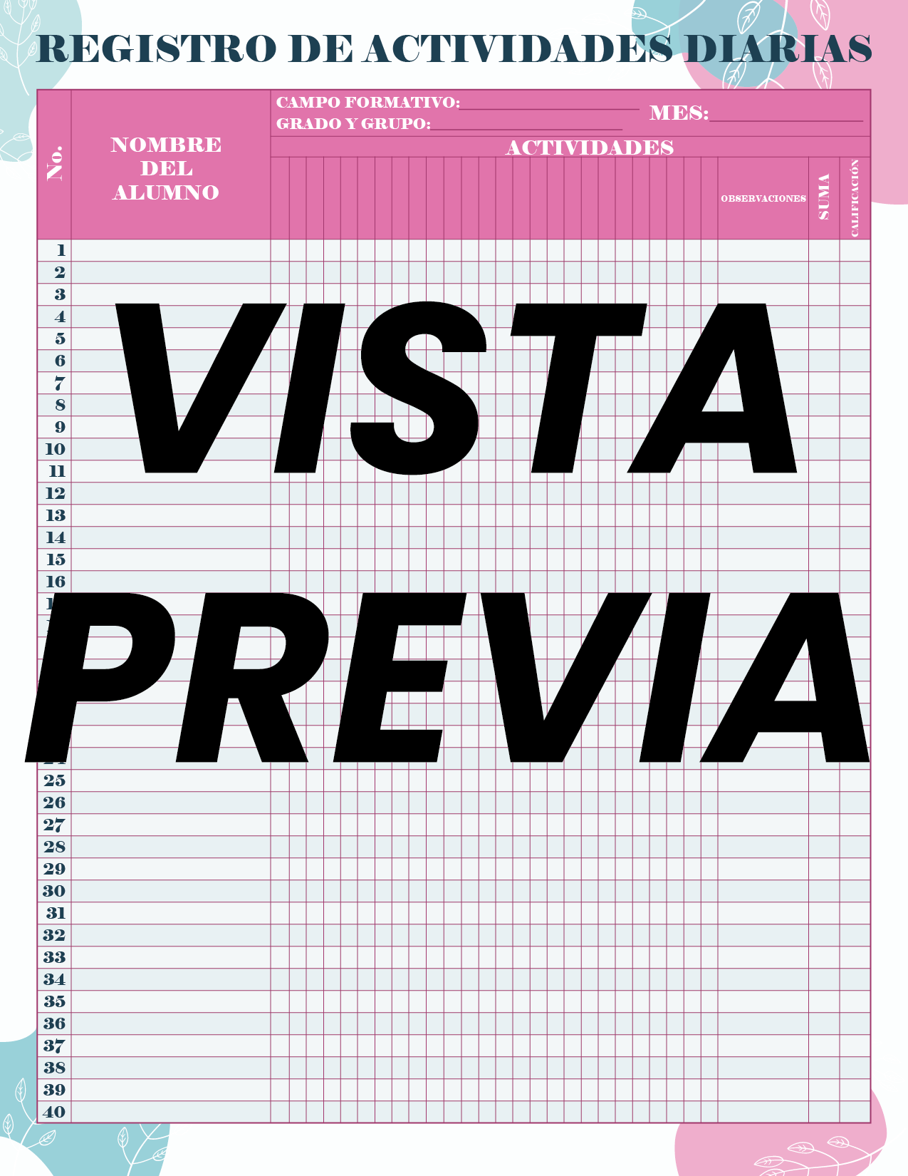Agenda Flores MAESTRO Secundaria