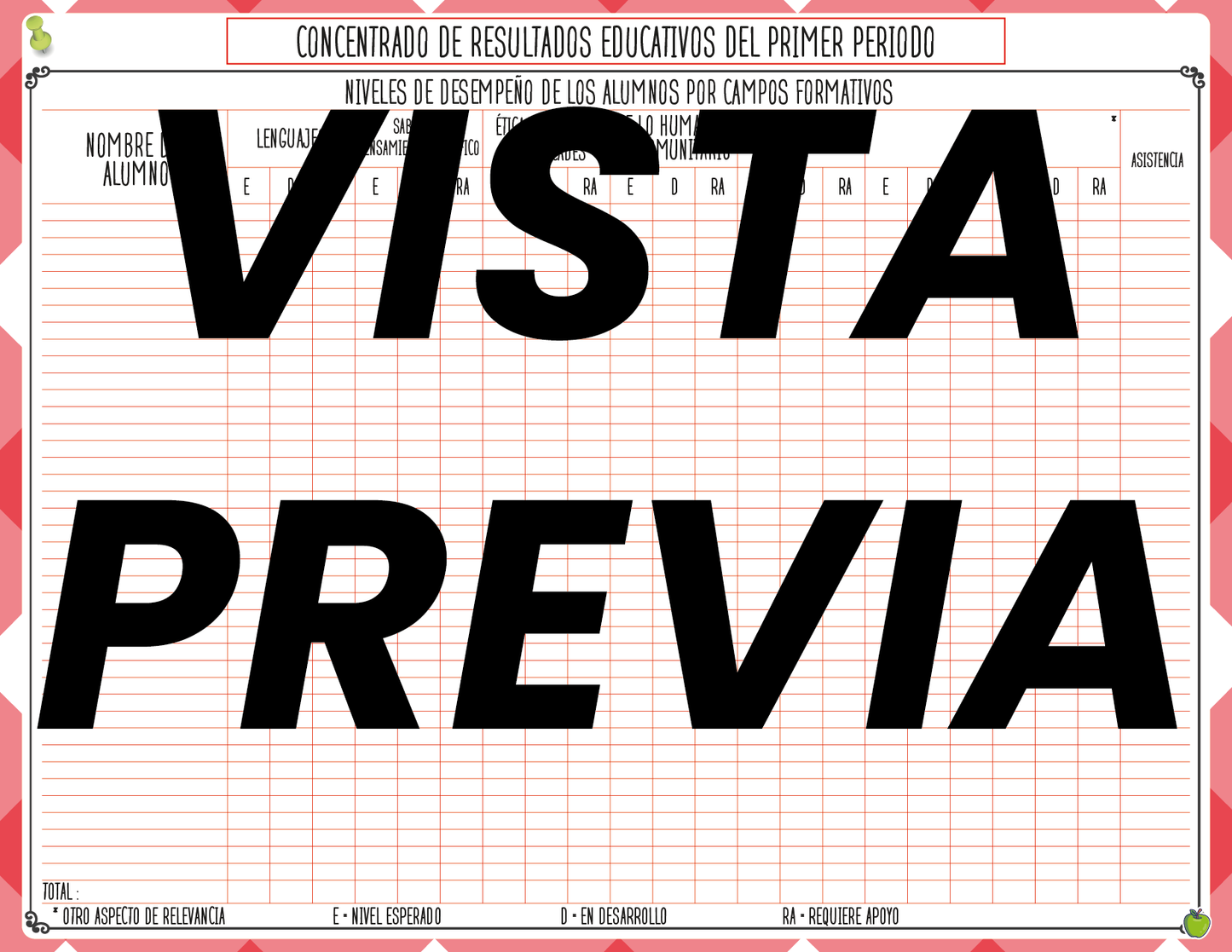 Agenda Manzana MAESTRO Preescolar