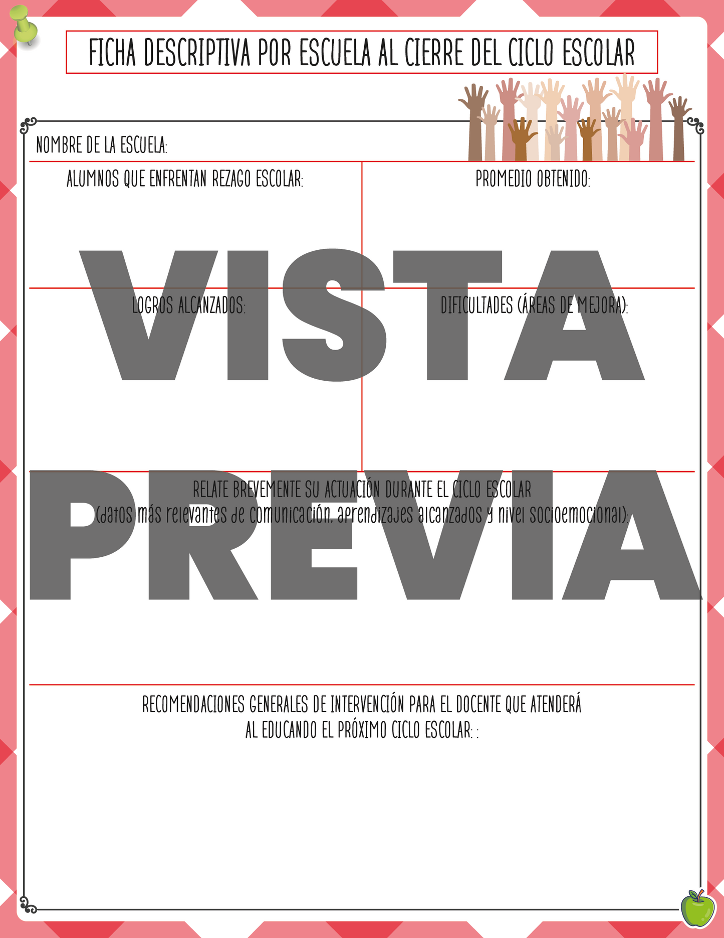 Agenda Manzana SUPERVISOR Primaria Ciclo Escolar 2024 - 2025