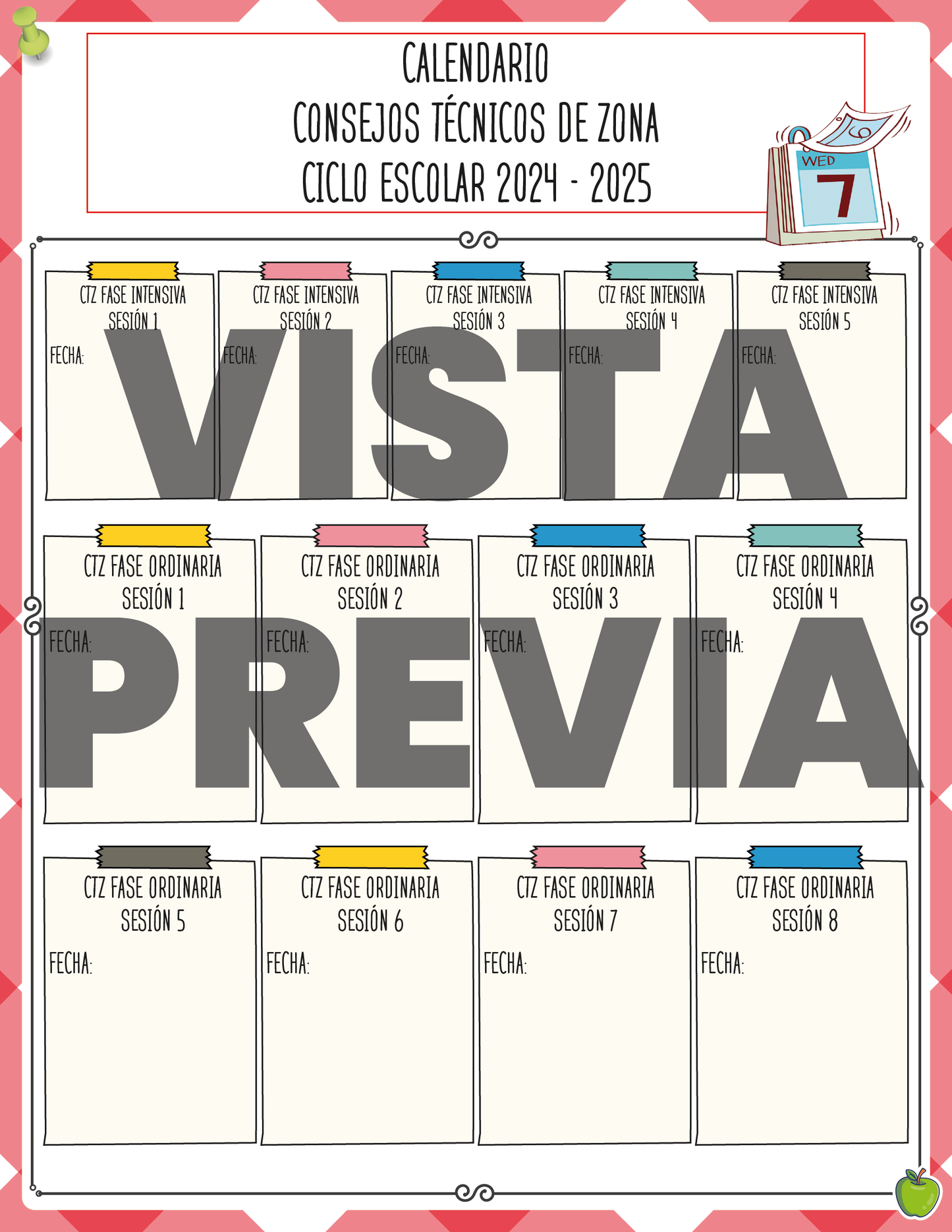 Agenda Manzana SUPERVISOR Primaria Ciclo Escolar 2024 - 2025