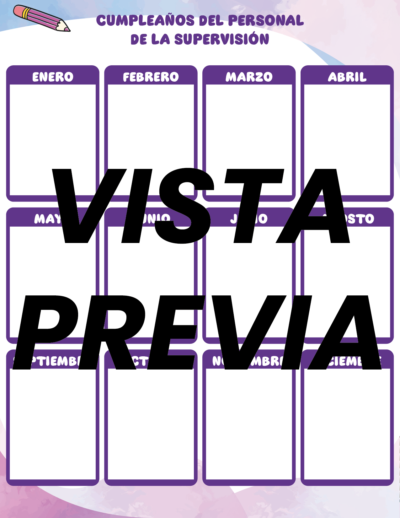 Agenda Colorida SUPERVISOR Preescolar