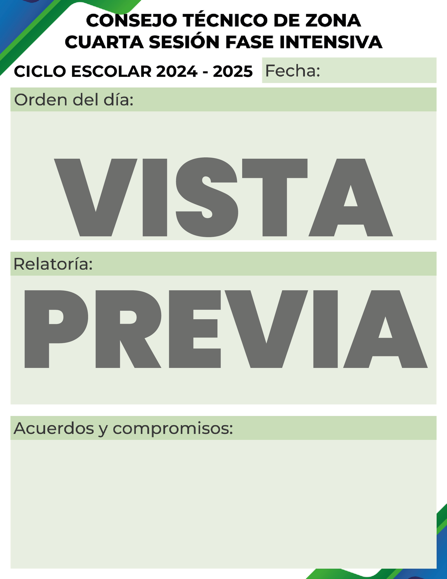 Agenda Formal SUPERVISOR Secundaria Ciclo Escolar 2024 - 2025