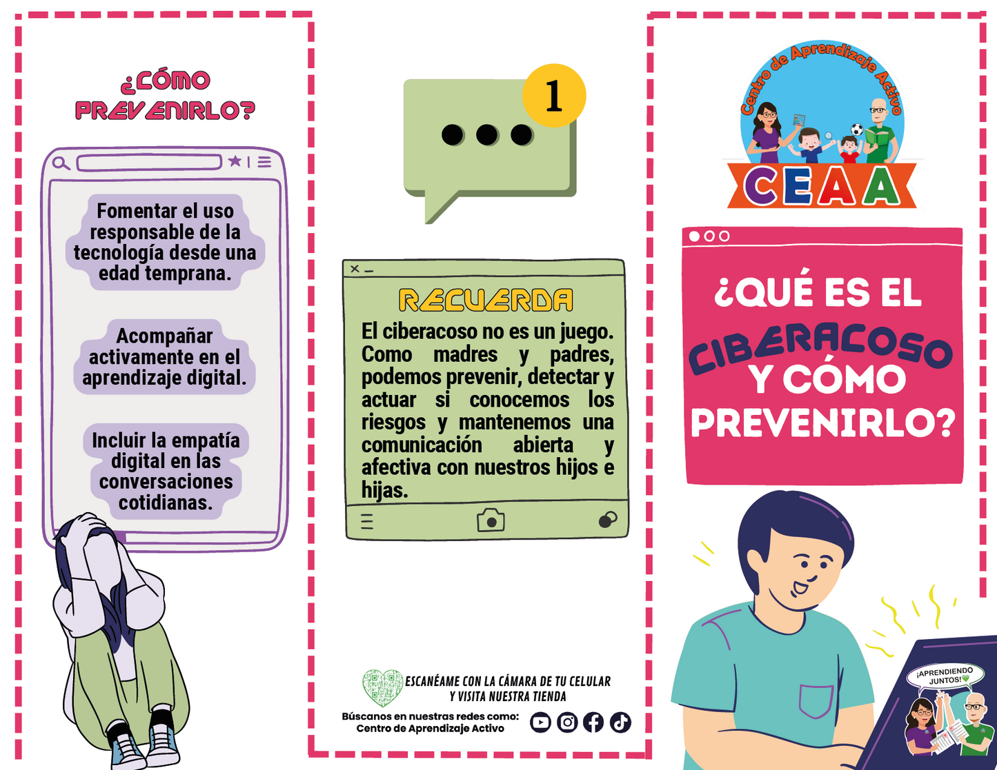 Tríptico ¿QUÉ ES EL CIBERACOSO Y CÓMO PREVENIRLO? en PDF