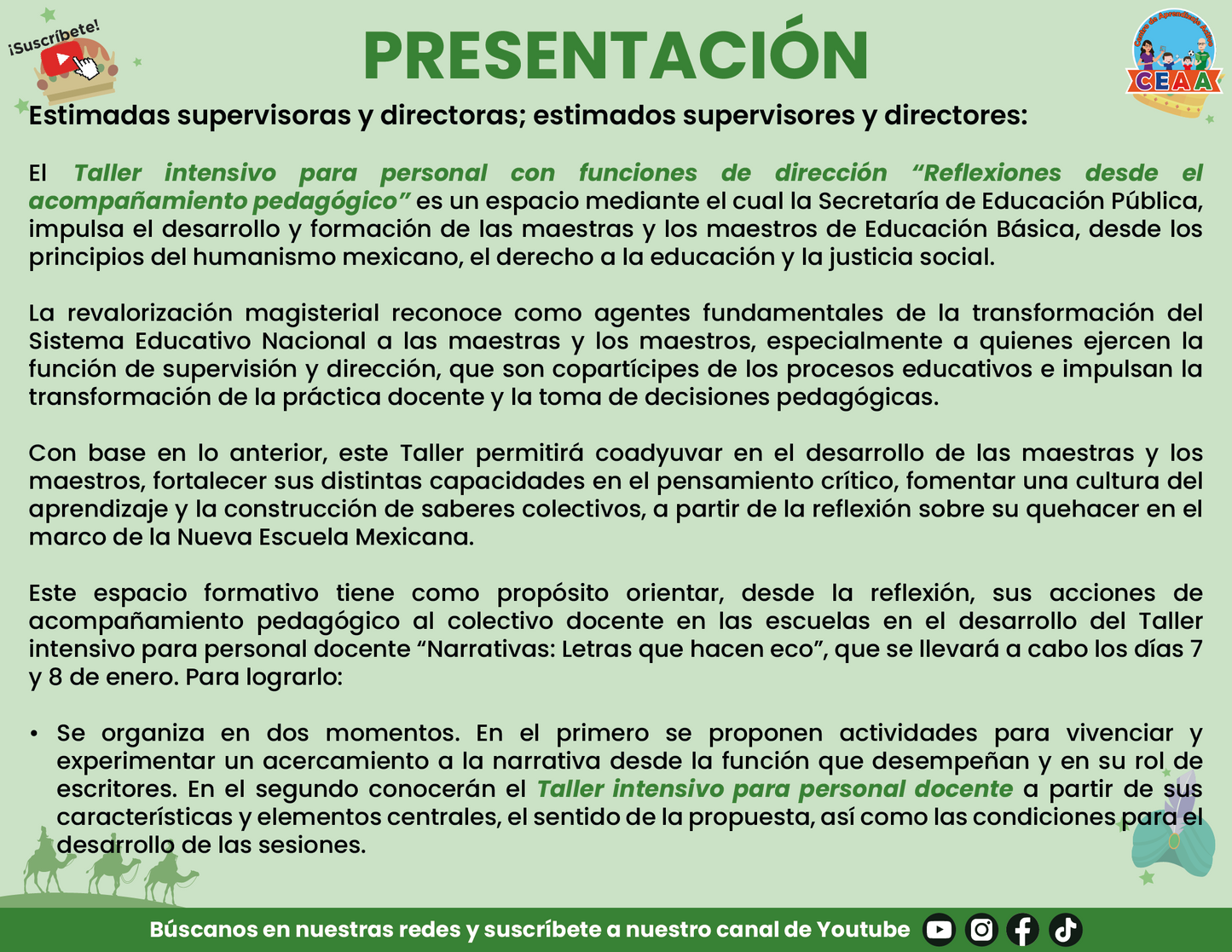 Presentación Taller Intensivo Directivos y Supervisores