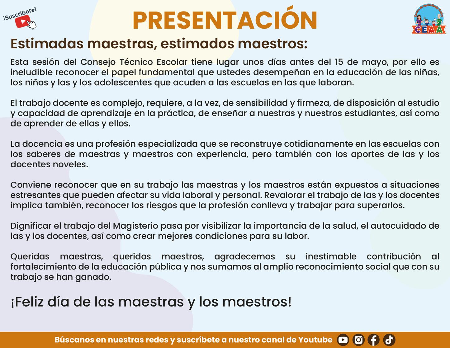 PRESENTACIÓN SEXTA SESIÓN CONSEJO TÉCNICO ESCOLAR PARA MAESTROS