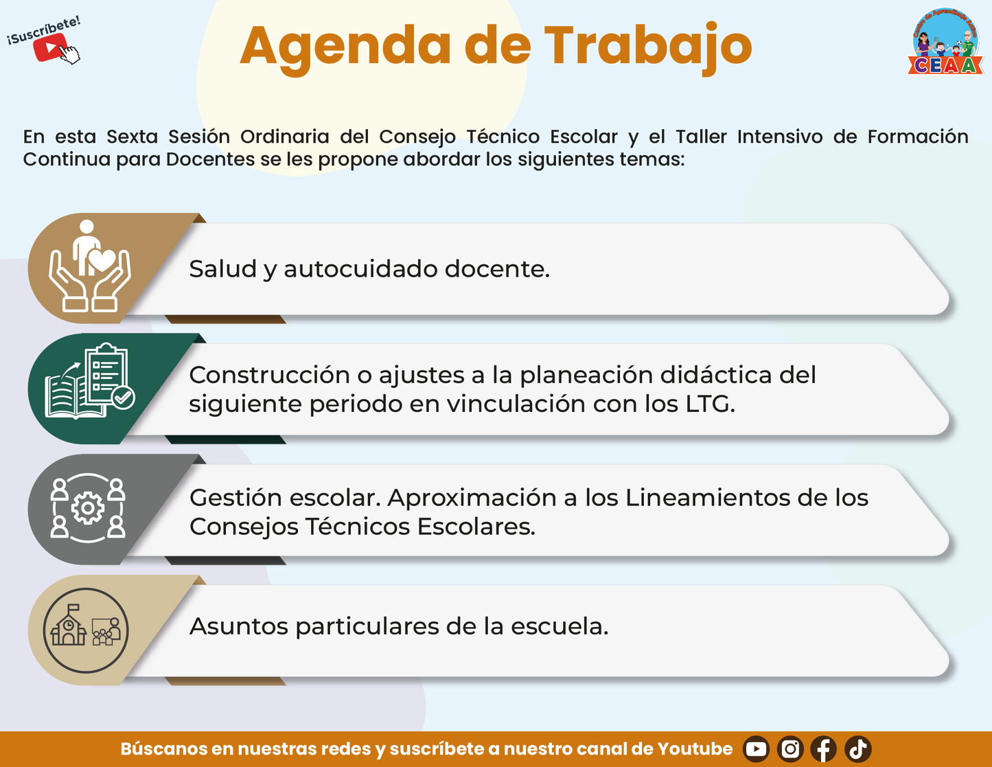 PRESENTACIÓN SEXTA SESIÓN CONSEJO TÉCNICO ESCOLAR PARA MAESTROS