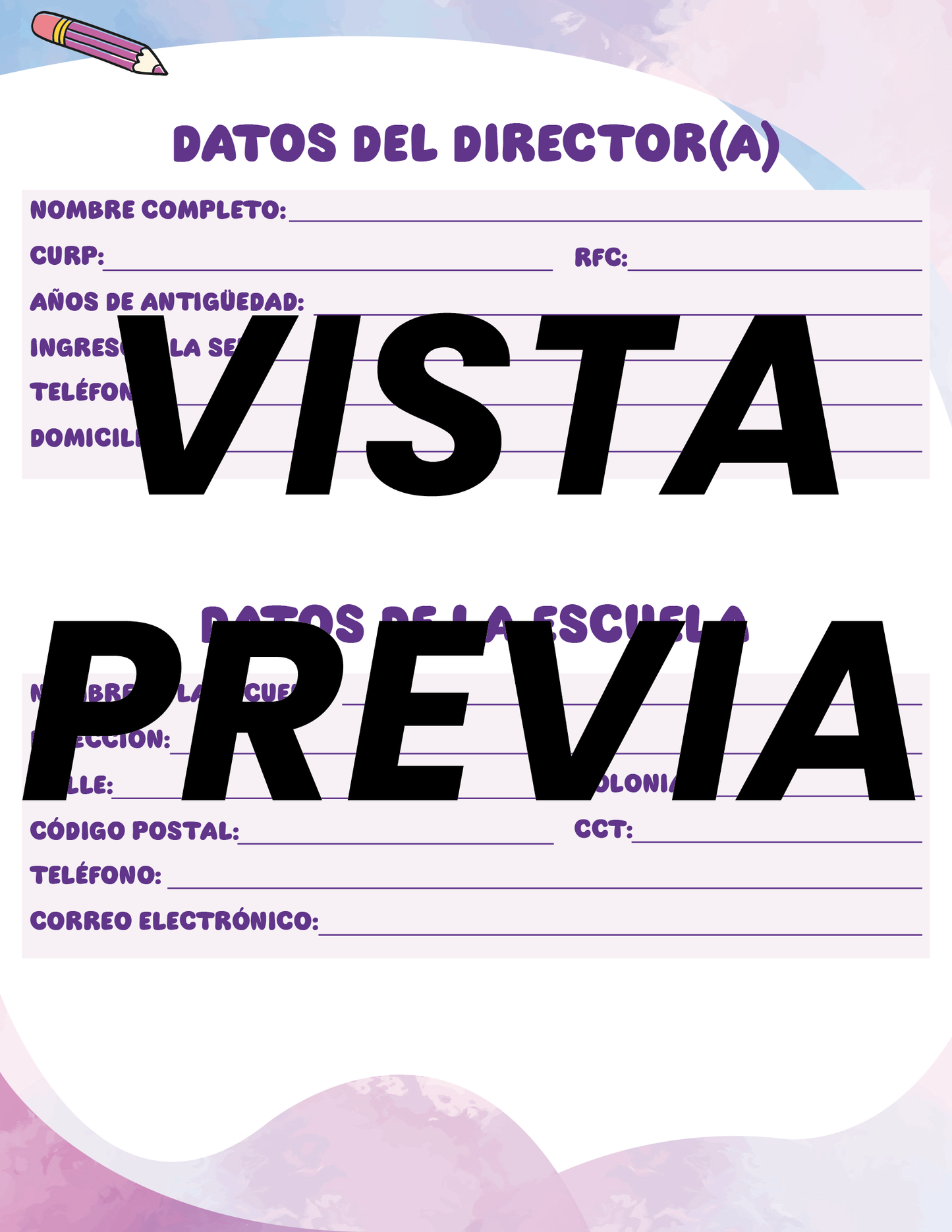 Agenda Colorida DIRECTOR Primaria