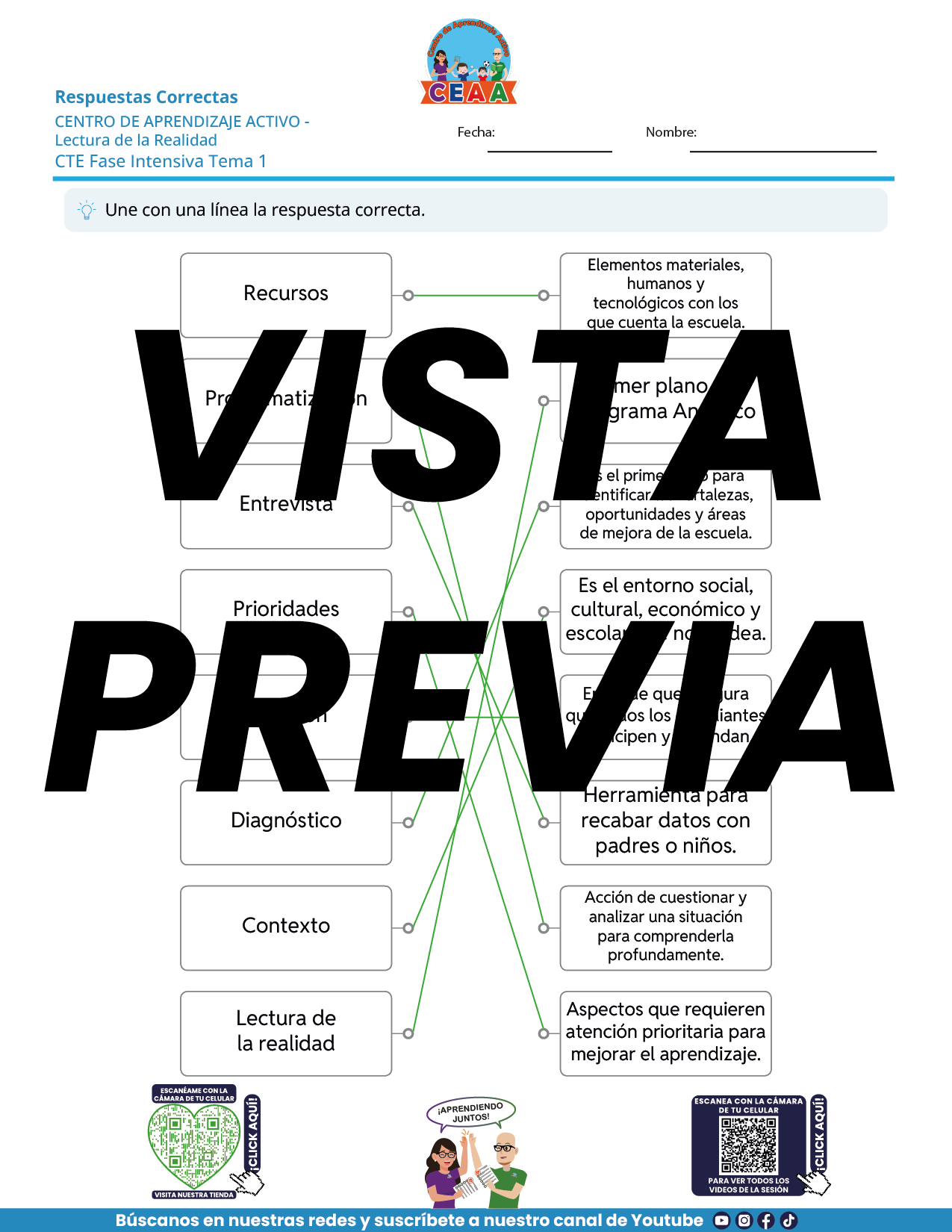 Juegos de Estudio para Imprimir CTE Fase Intensiva Tema 1 y 2 en PDF