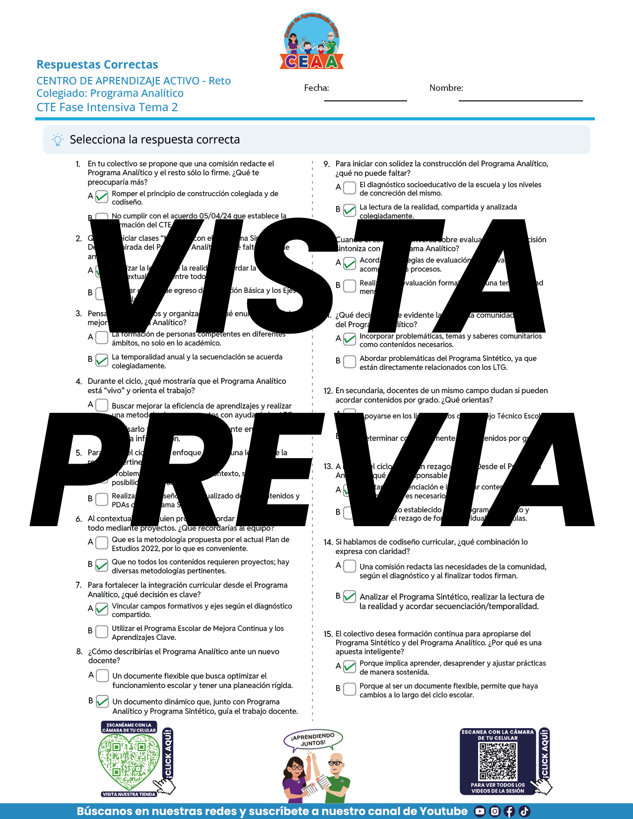 Juegos de Estudio para Imprimir CTE Fase Intensiva Tema 1 y 2 en PDF