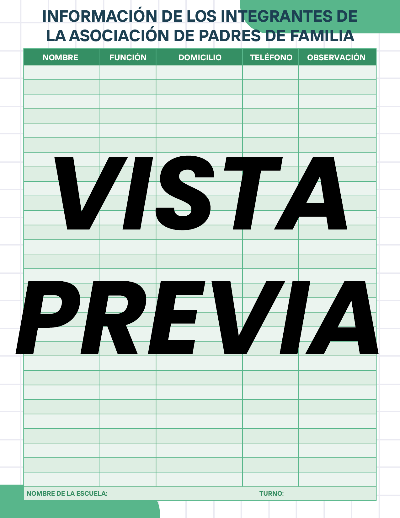 Agenda Cuadros SUPERVISOR Secundaria
