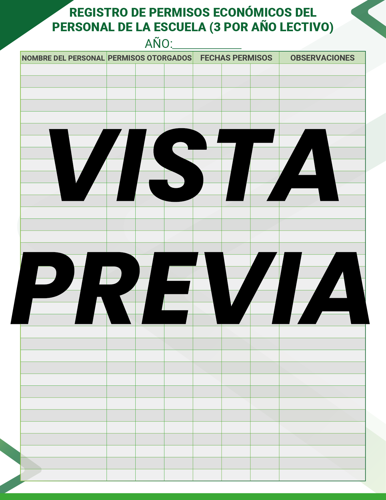 Agenda Formal Verde DIRECTOR Preescolar