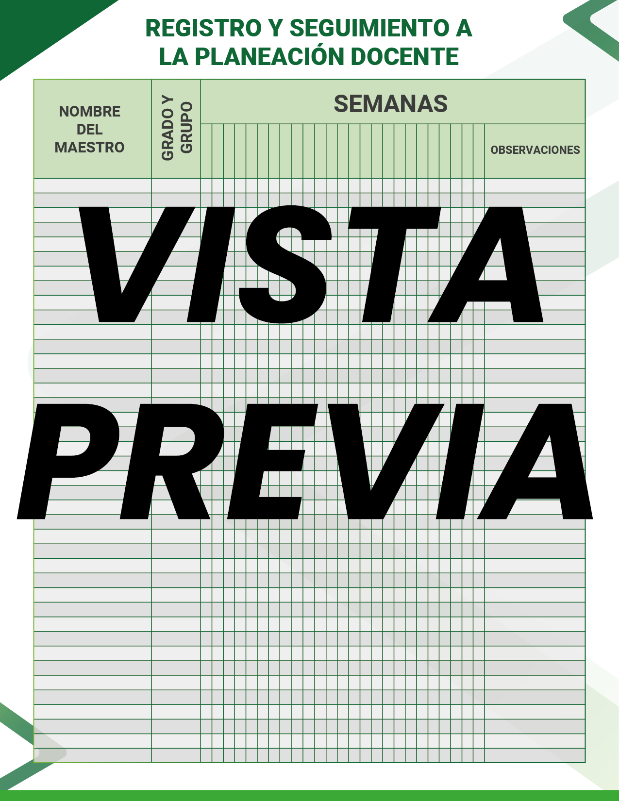 Agenda Formal Verde DIRECTOR Preescolar