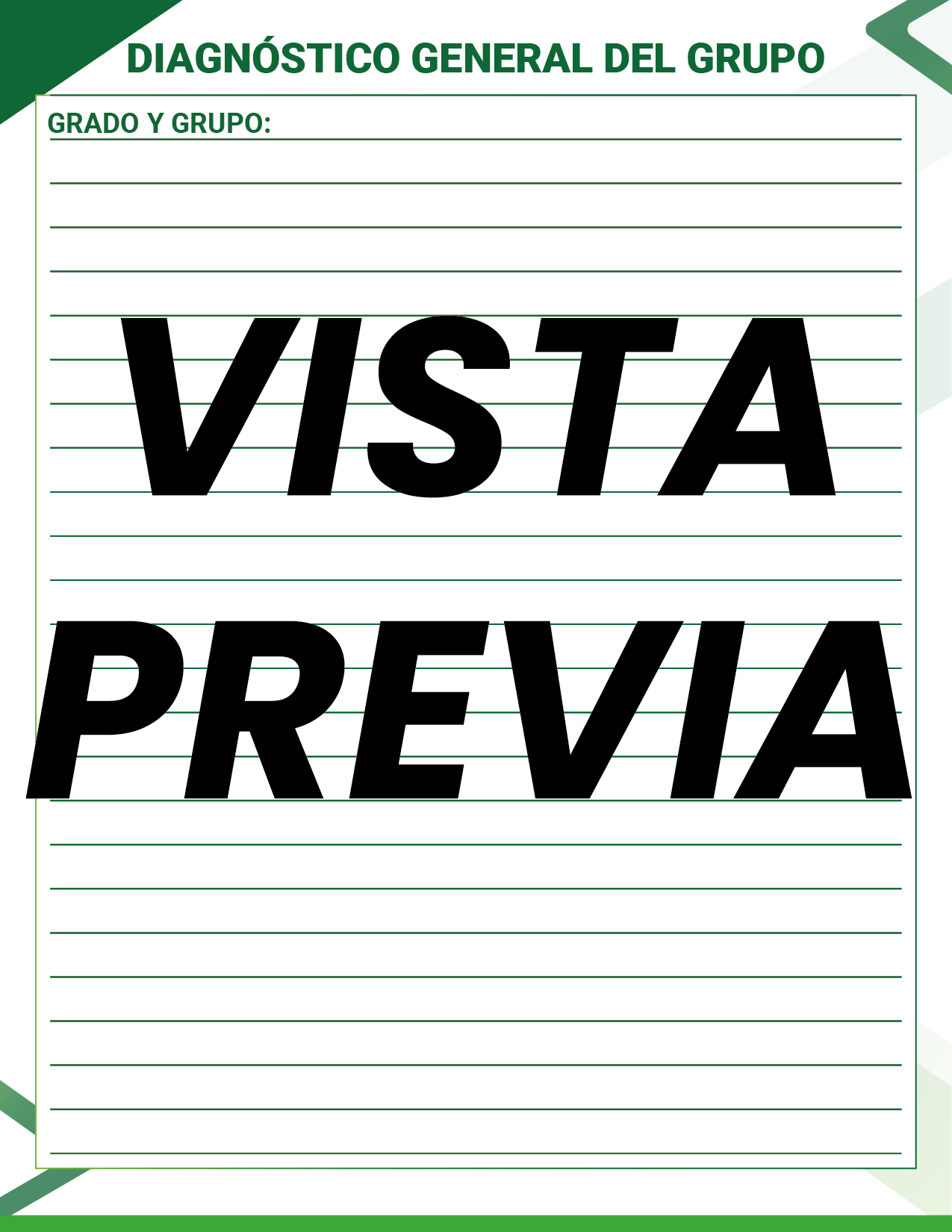 Agenda Formal Verde DIRECTOR Preescolar
