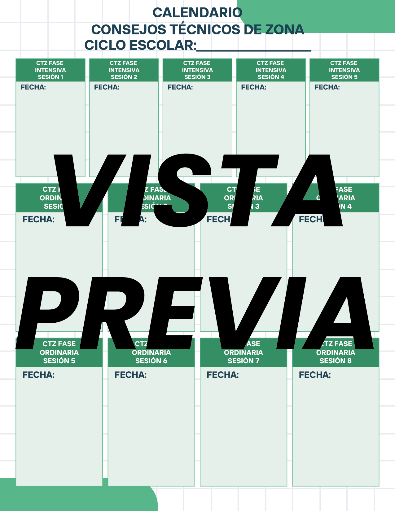 Agenda Cuadros SUPERVISOR Secundaria