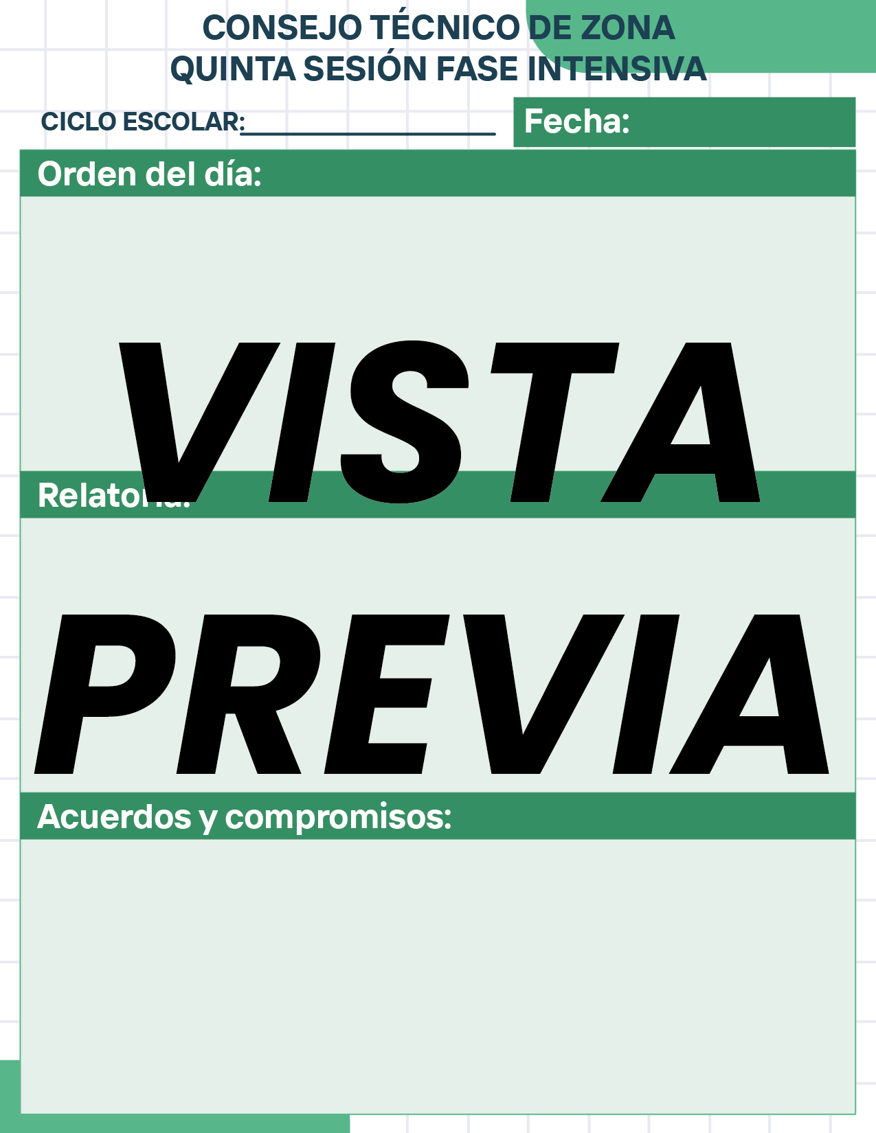 Agenda Cuadros SUPERVISOR Secundaria