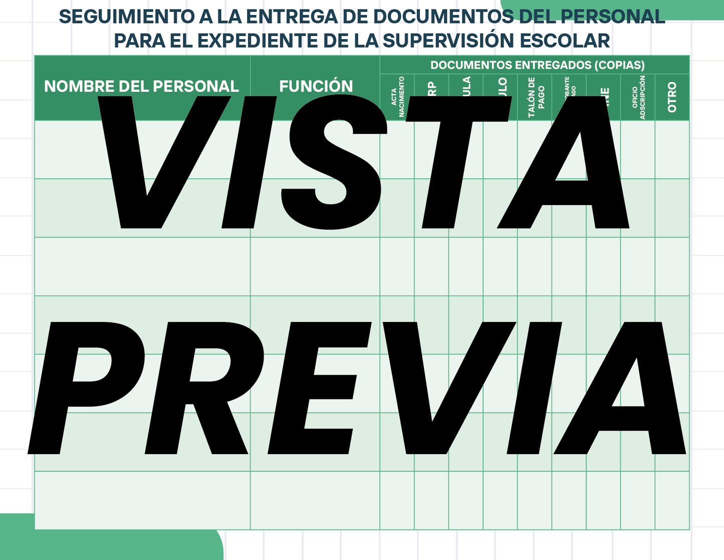 Agenda Cuadros SUPERVISOR Preescolar