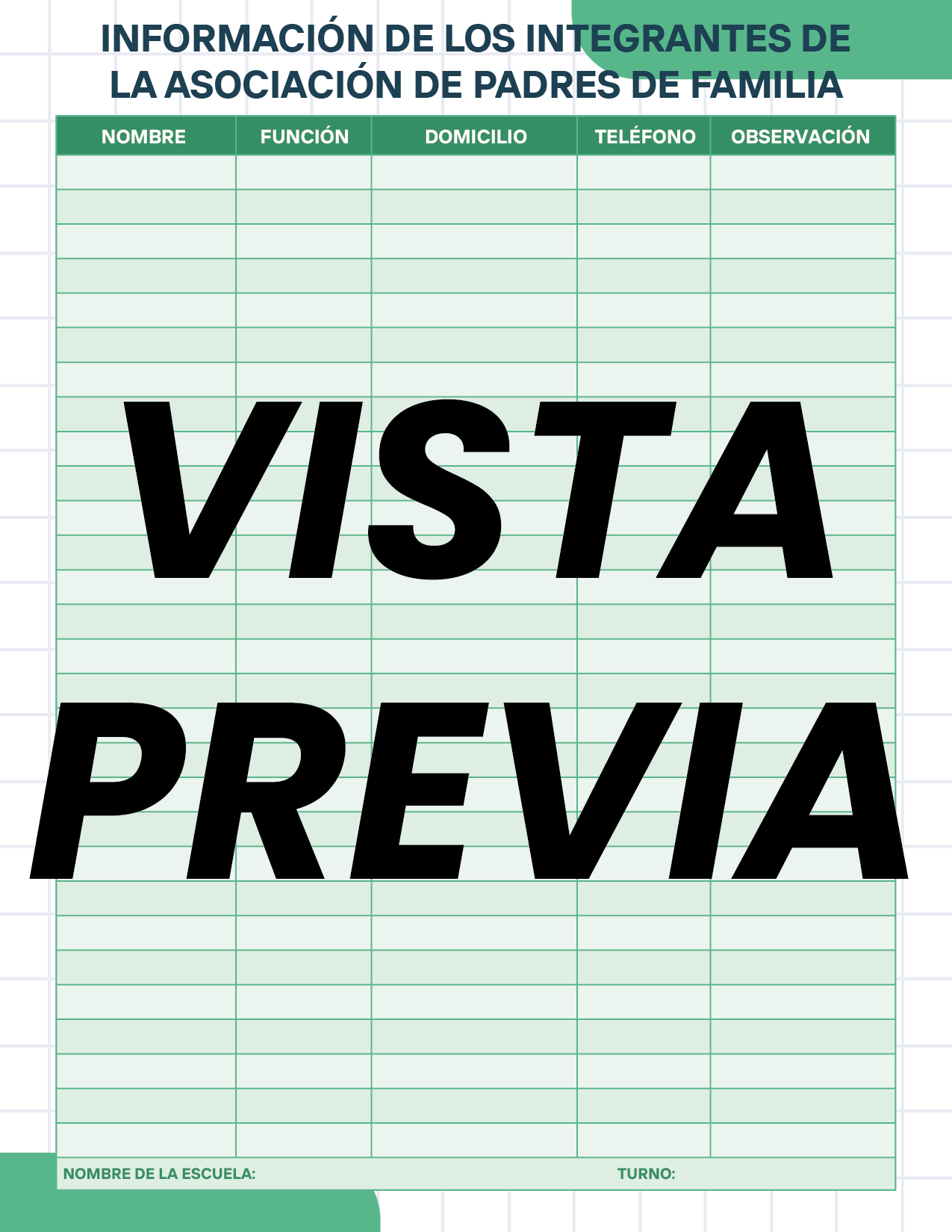 Agenda Cuadros SUPERVISOR Preescolar