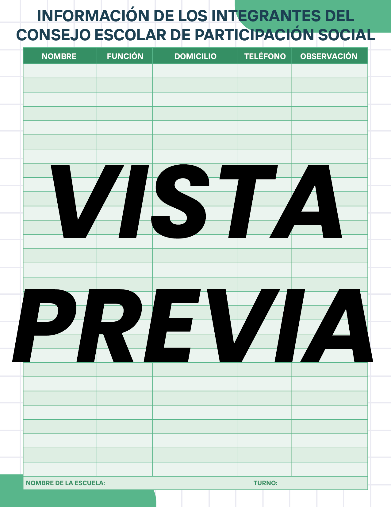 Agenda Cuadros SUPERVISOR Preescolar