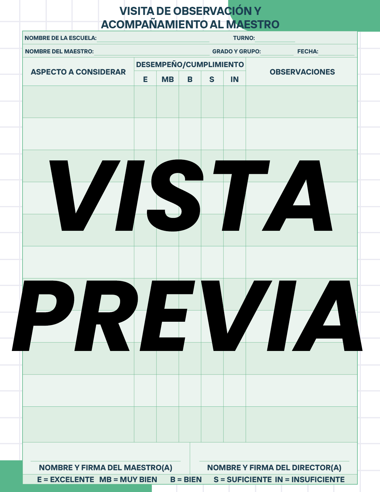 Agenda Cuadros SUPERVISOR Preescolar