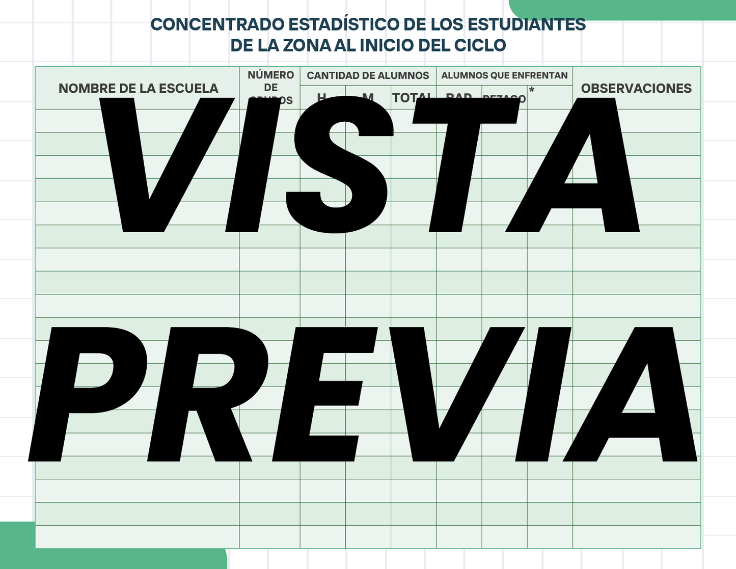 Agenda Cuadros SUPERVISOR Preescolar