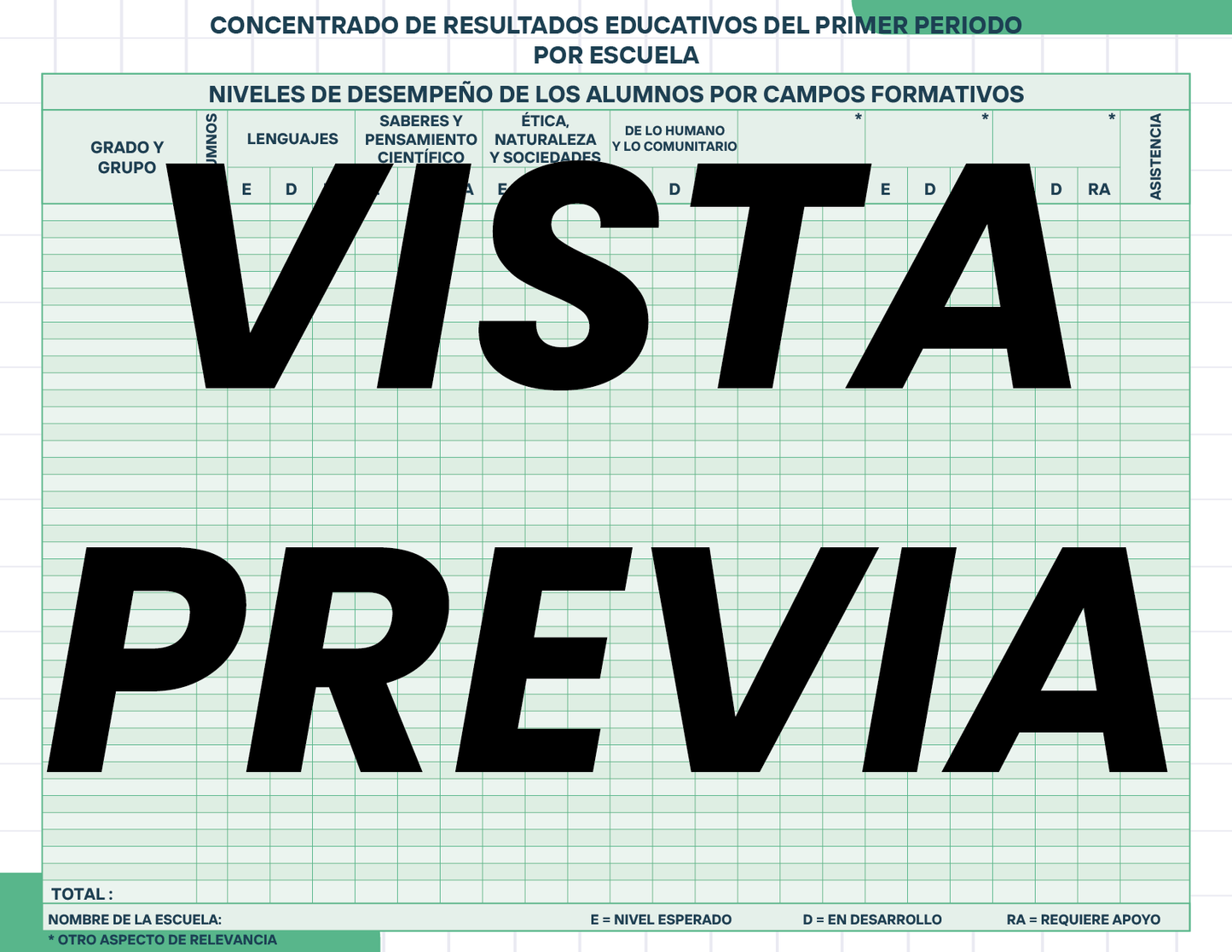 Agenda Cuadros SUPERVISOR Preescolar