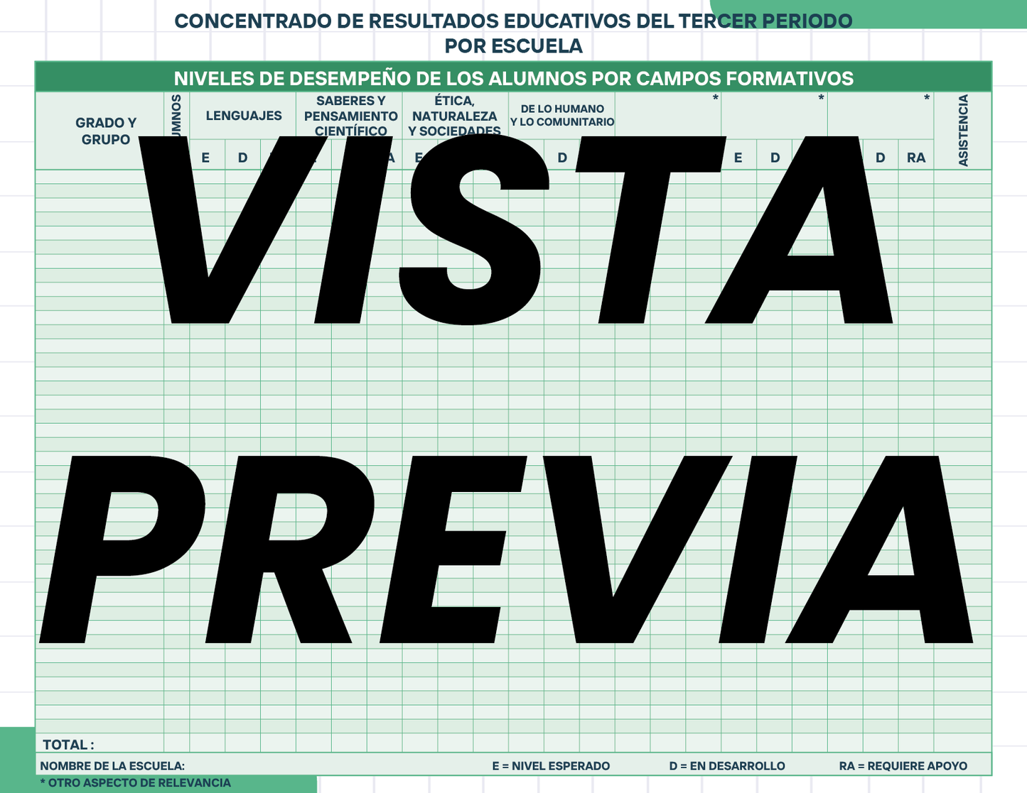 Agenda Cuadros SUPERVISOR Preescolar