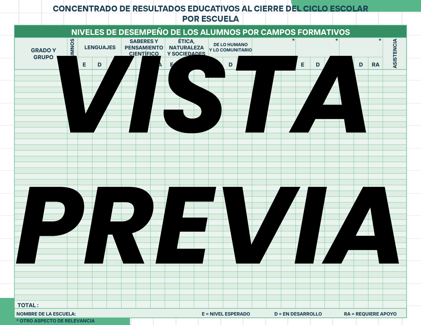 Agenda Cuadros SUPERVISOR Preescolar