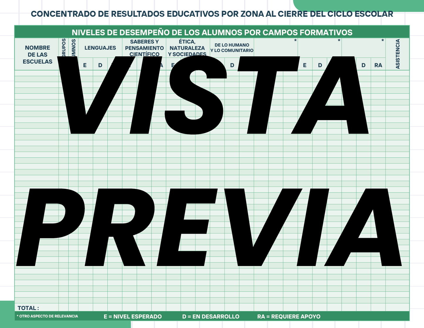 Agenda Cuadros SUPERVISOR Preescolar