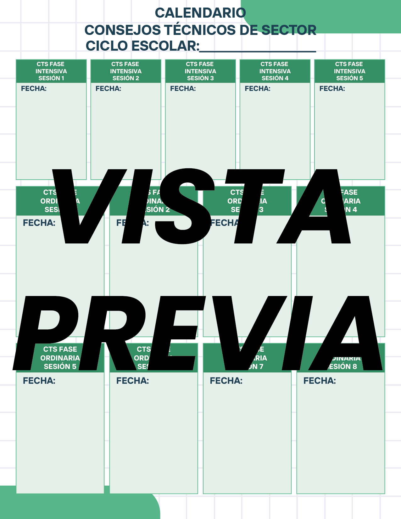 Agenda Cuadros SUPERVISOR Preescolar