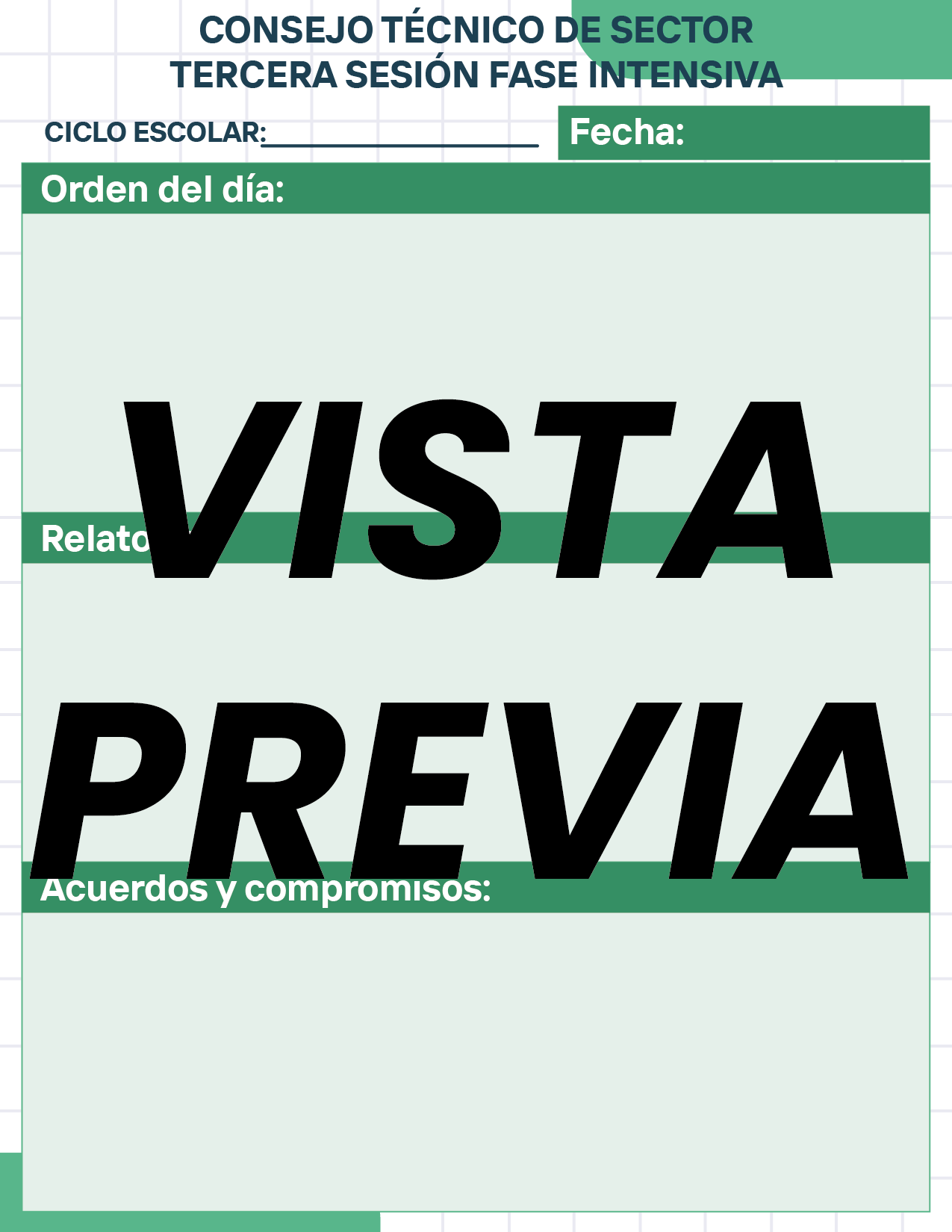 Agenda Cuadros SUPERVISOR Preescolar