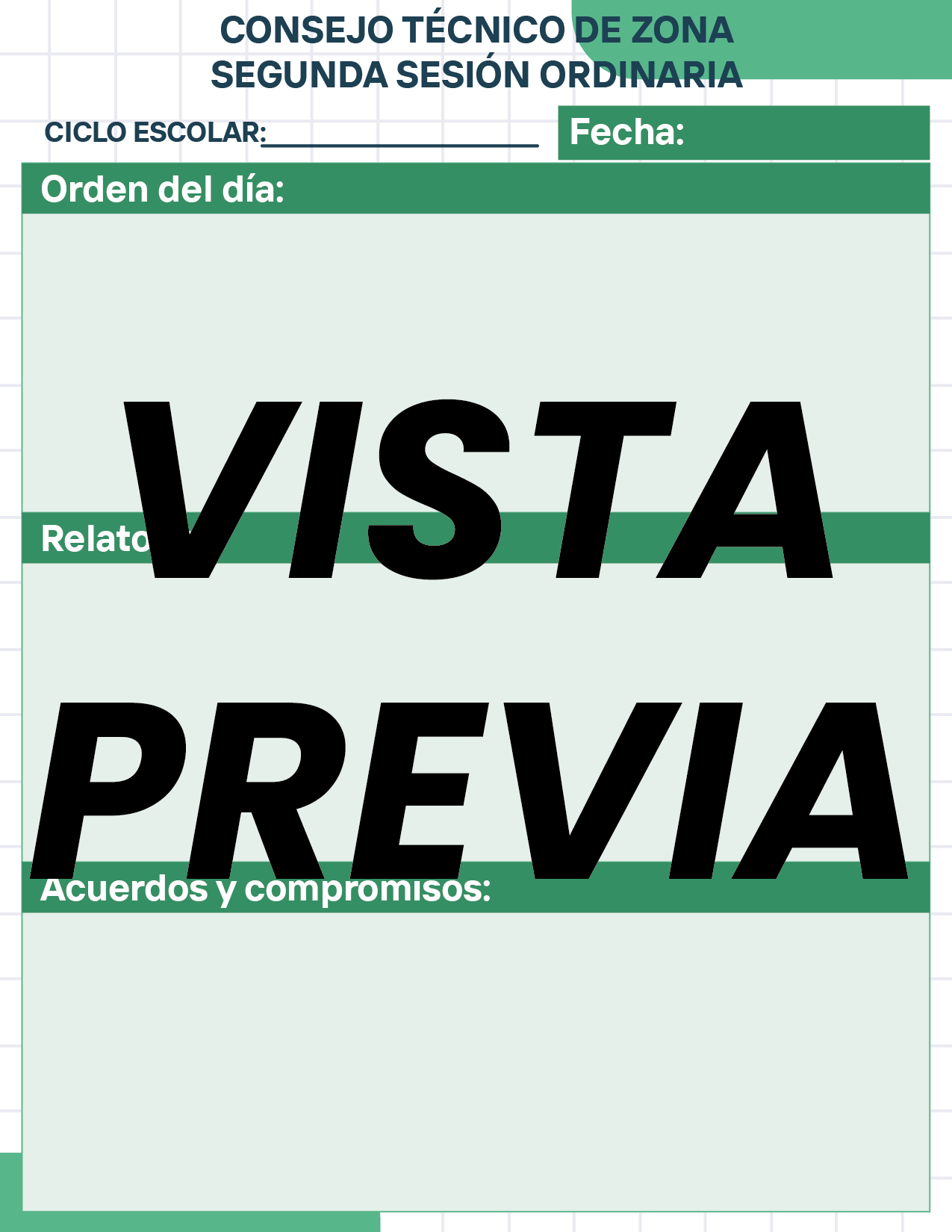Agenda Cuadros SUPERVISOR Preescolar