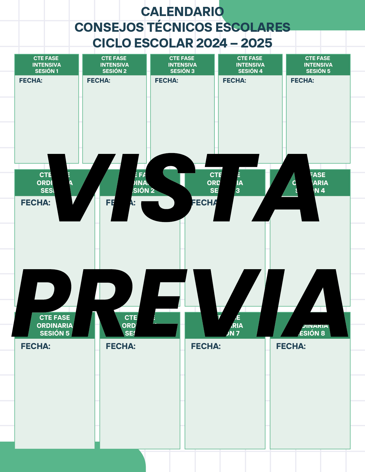Agenda Cuadros SUPERVISOR Preescolar