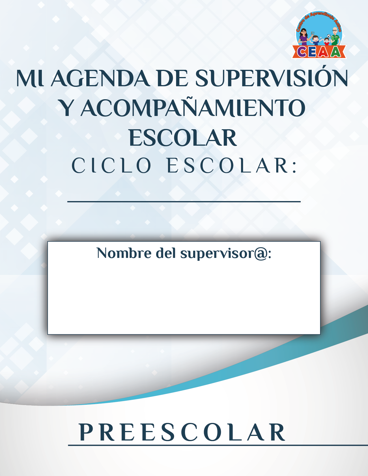 Agenda Formal Azul SUPERVISOR Preescolar