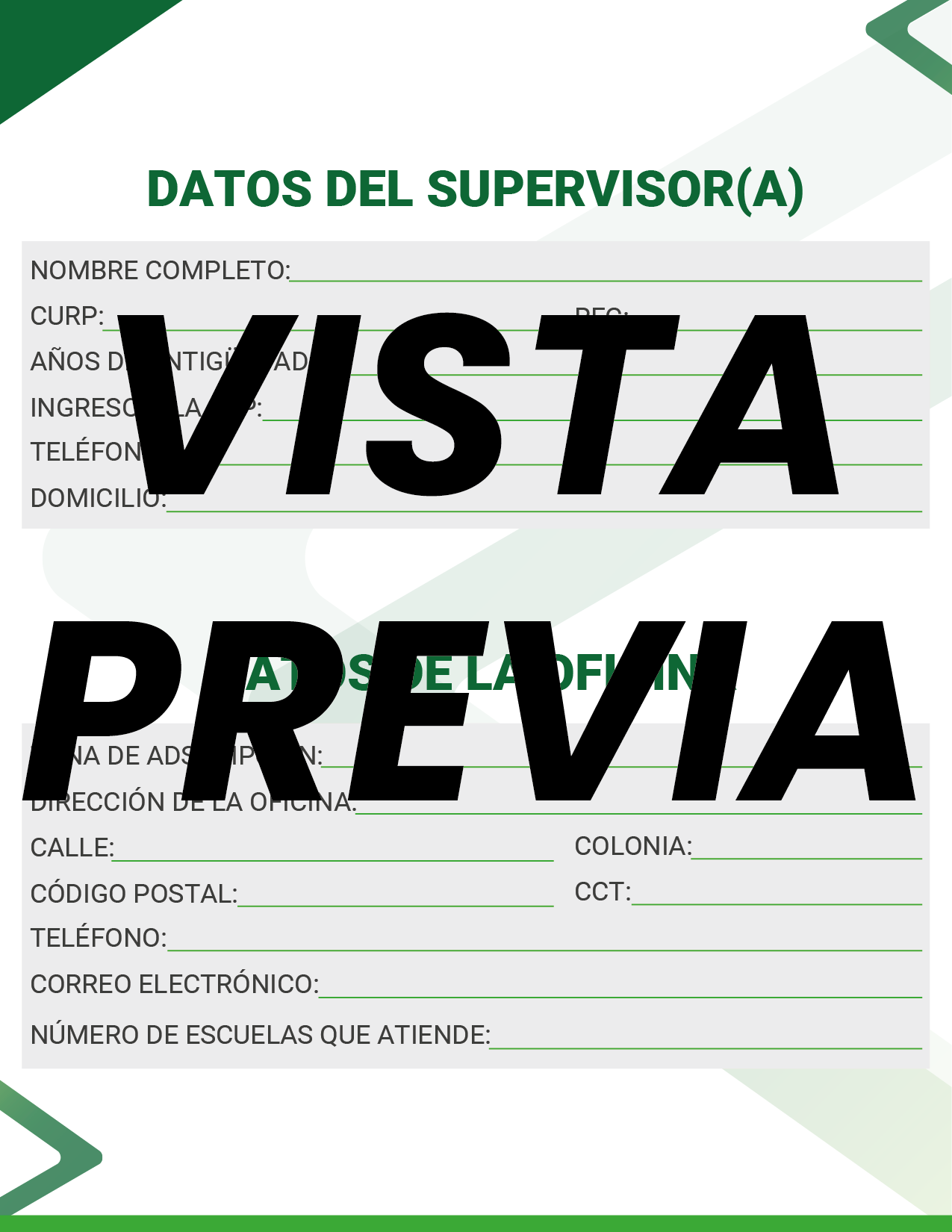 Agenda Formal Verde SUPERVISOR Primaria
