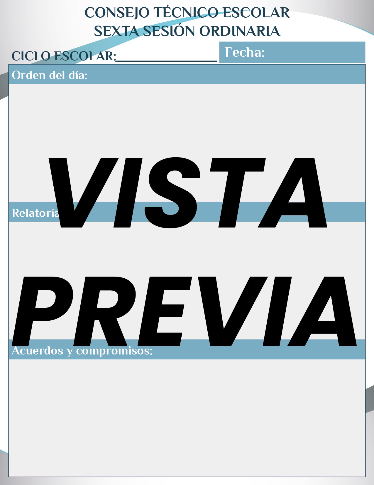 Agenda Formal Azul SUPERVISOR Preescolar
