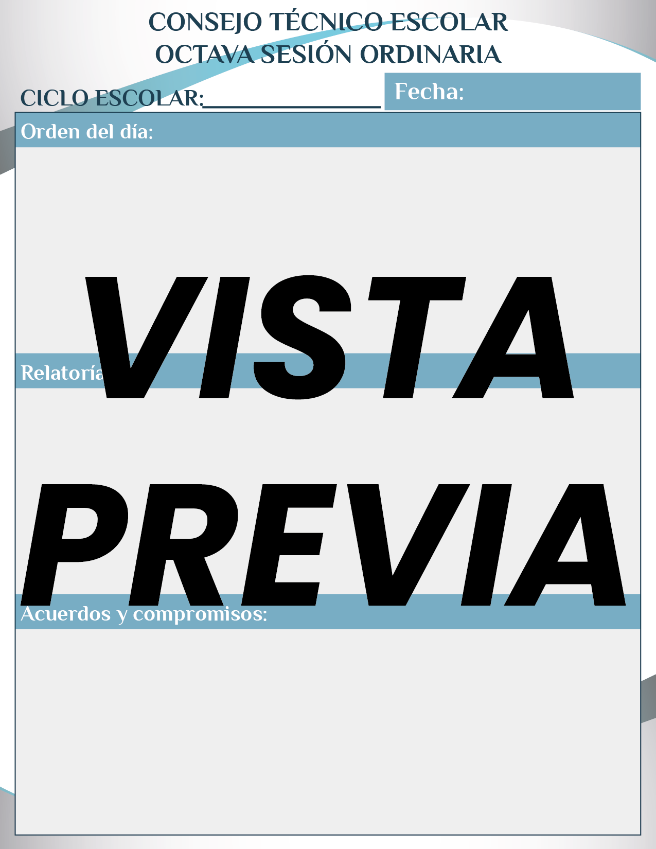 Agenda Formal Azul SUPERVISOR Preescolar
