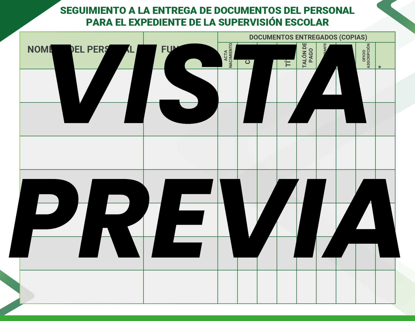 Agenda Formal Verde SUPERVISOR Primaria