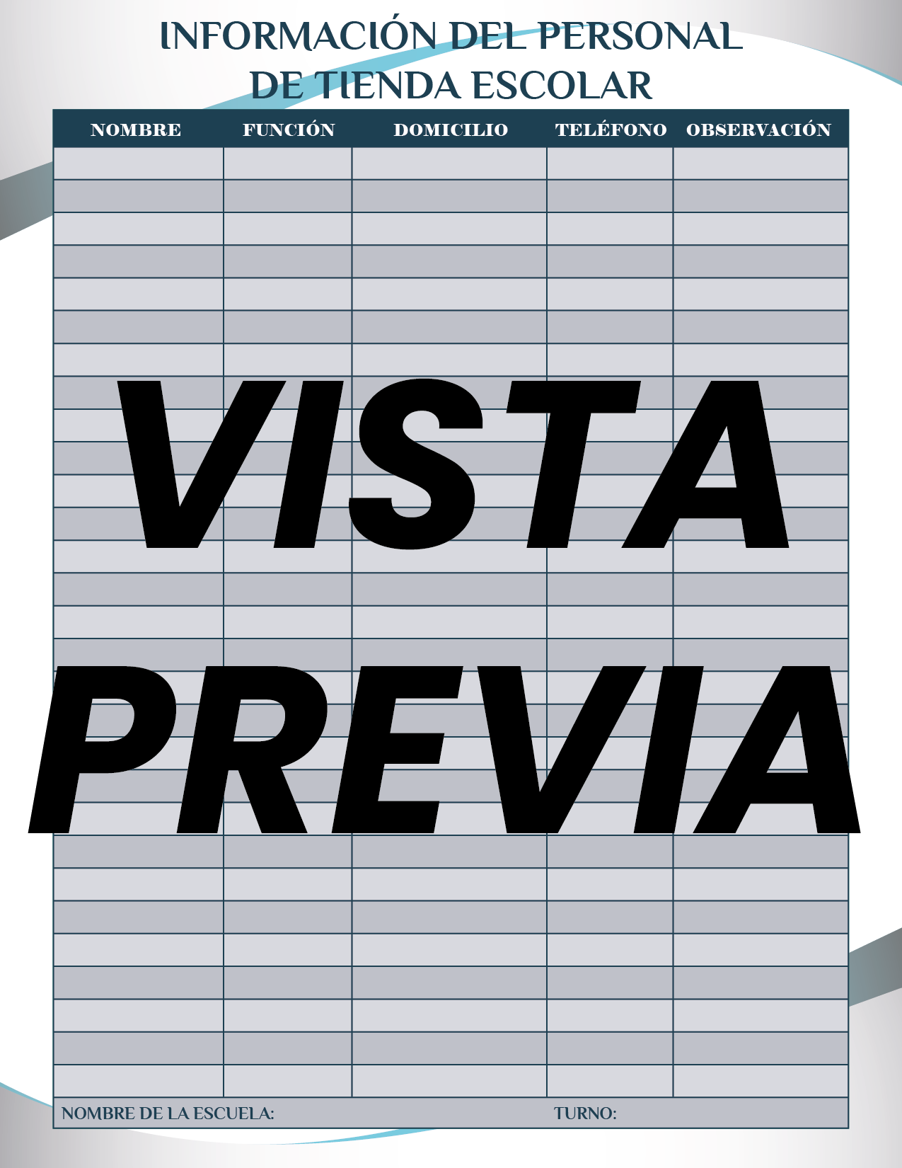 Agenda Formal Azul SUPERVISOR Preescolar