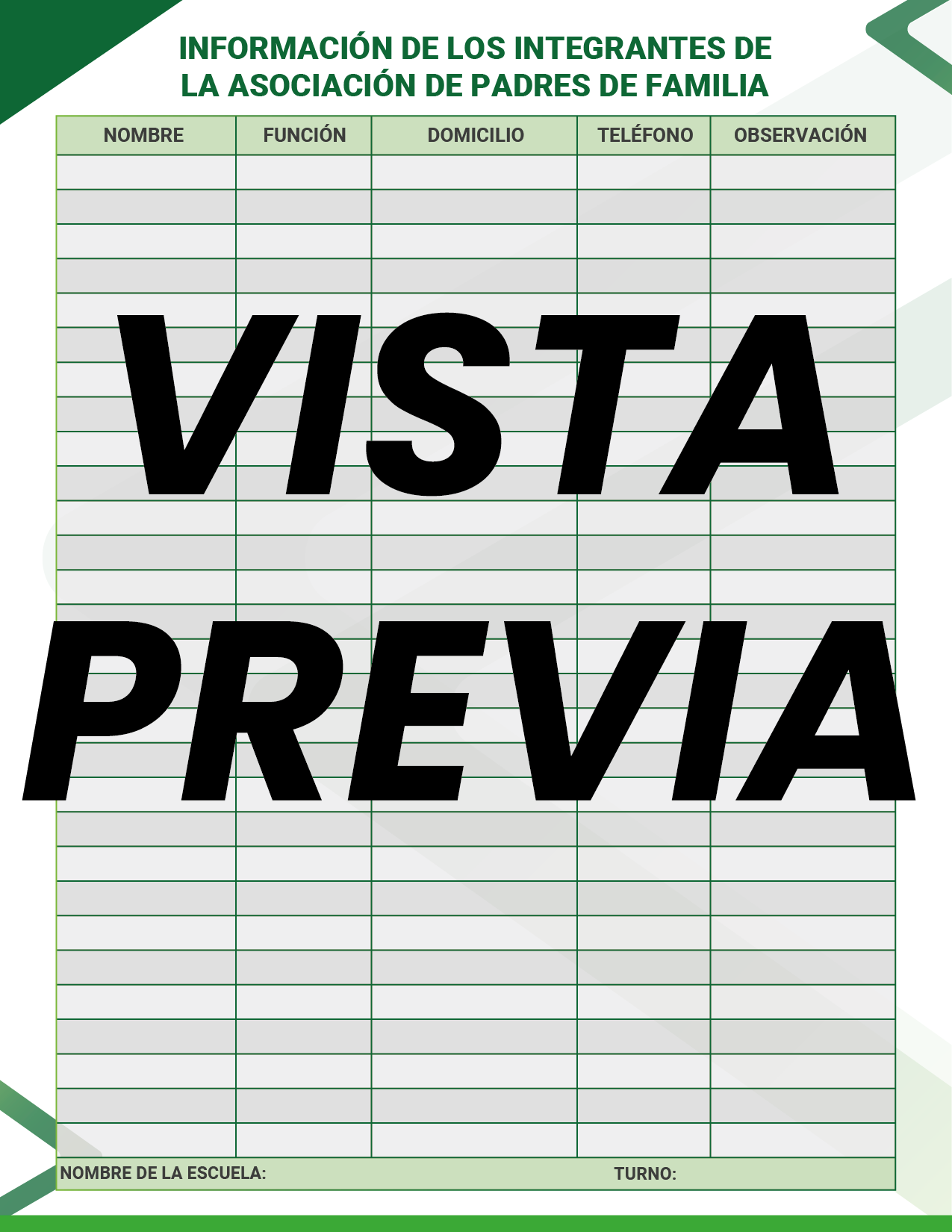 Agenda Formal Verde SUPERVISOR Primaria